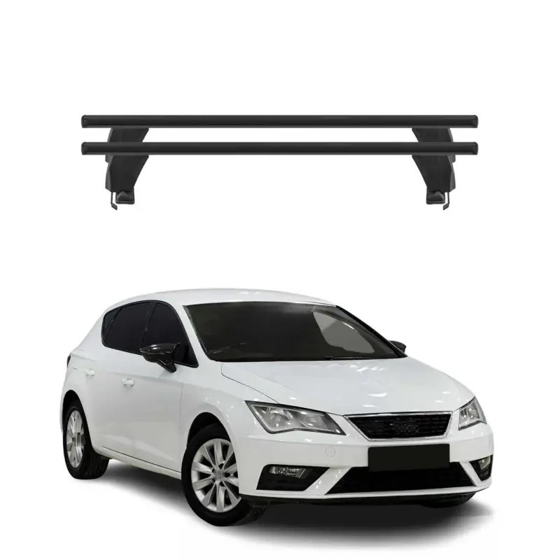 Menabo Dachträger Grundtäger für Seat Leon mk3 2012-2020 50kg Alu Schwarz 2 tlg Top-Preis