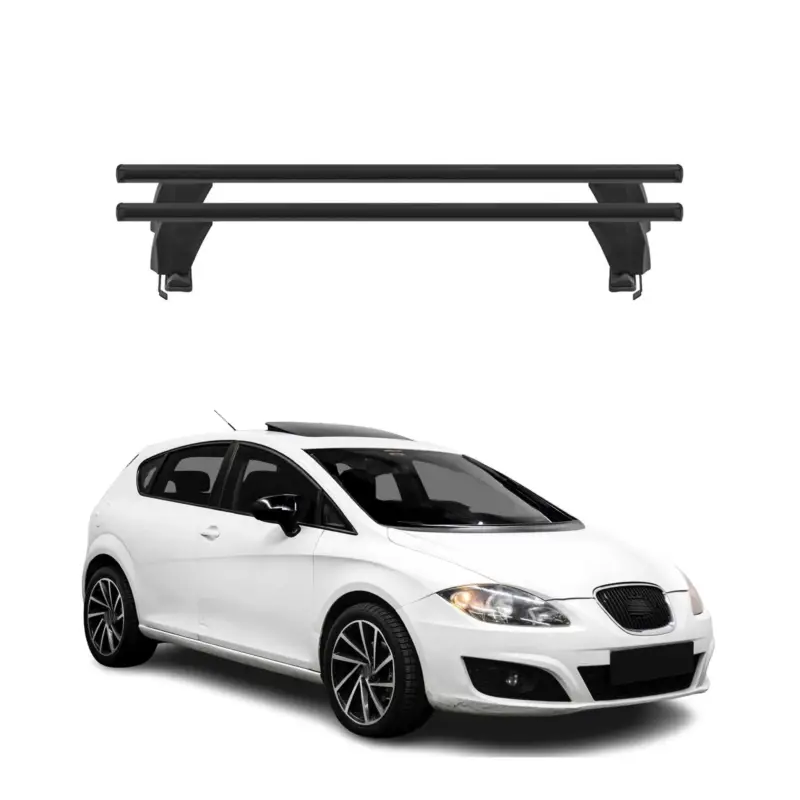 Sale Menabo Dachträger Grundtäger für Seat Leon mk2 2009-2012 FL 50kg Alu Schwarz 2x