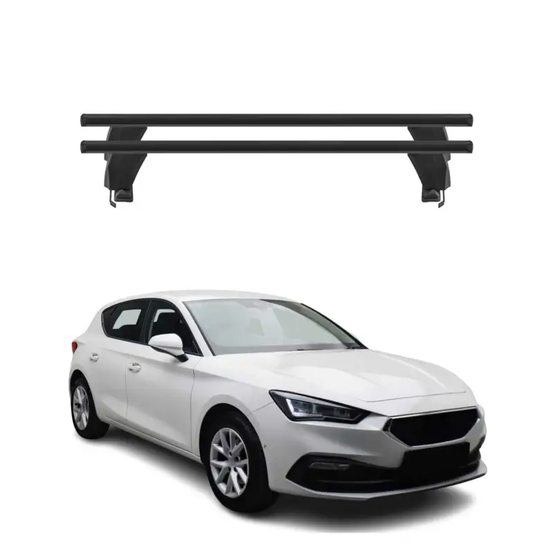 Menabo Dachträger Grundtäger für Seat Leon 2020-2026 50kg Alu Schwarz 2 tlg Sale