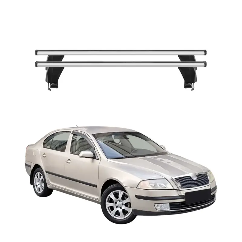 Menabo Dachträger für Skoda Octavia mk2 2004-2008 Pre-FL 4tür 50kg Alu Silber 2x Online Kaufen