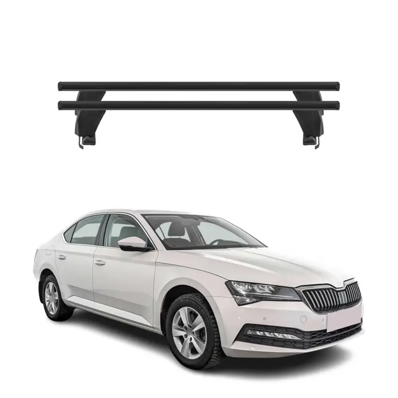 Menabo Dachträger für Skoda Superb mk3 2015-2019 Pre-FL 50kg Alu Schwarz 2x Geprüft