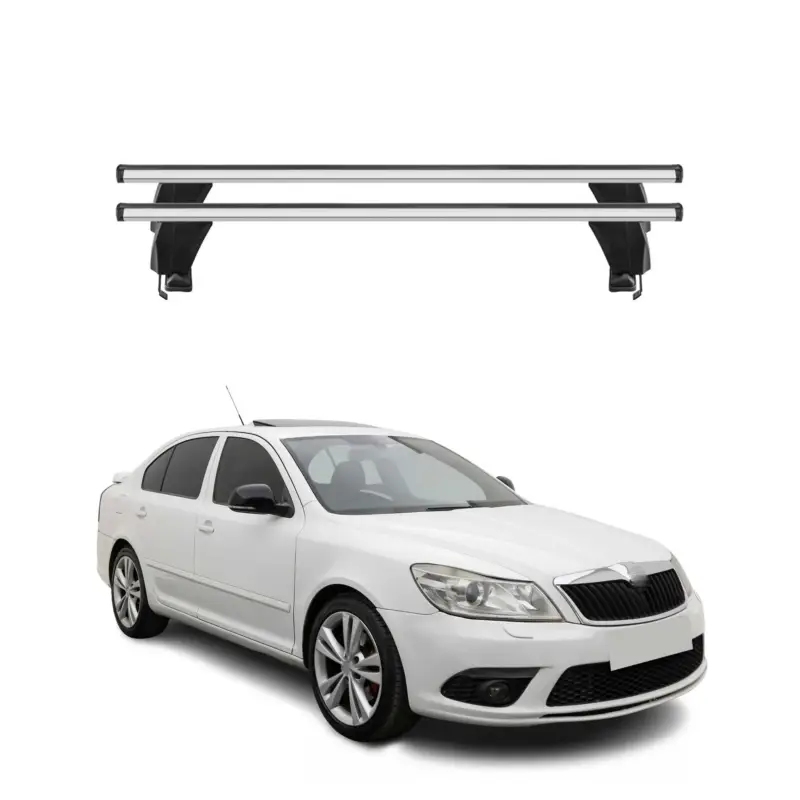 Menabo Dachträger für Skoda Octavia mk2 2008-2013 FL 5tür 50kg Alu Silber 2x Preis Gesenkt