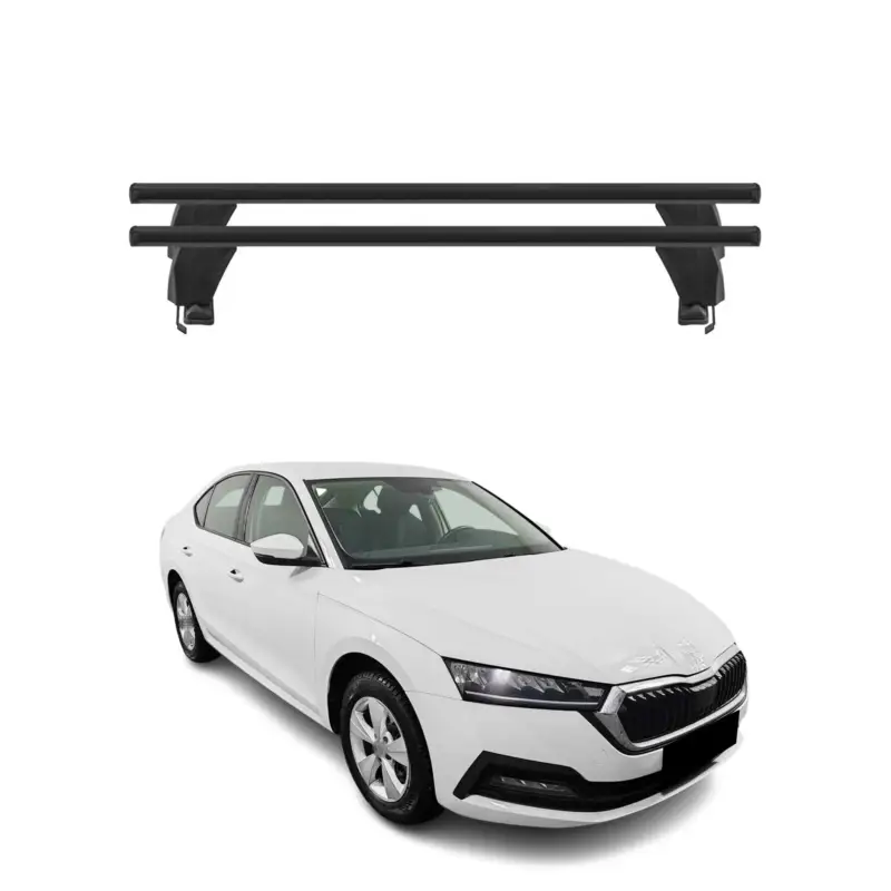 Menabo Dachträger Grundtäger für Skoda Octavia mk4 2020-2026 50kg Alu Schwarz 2x Sichere Zahlung