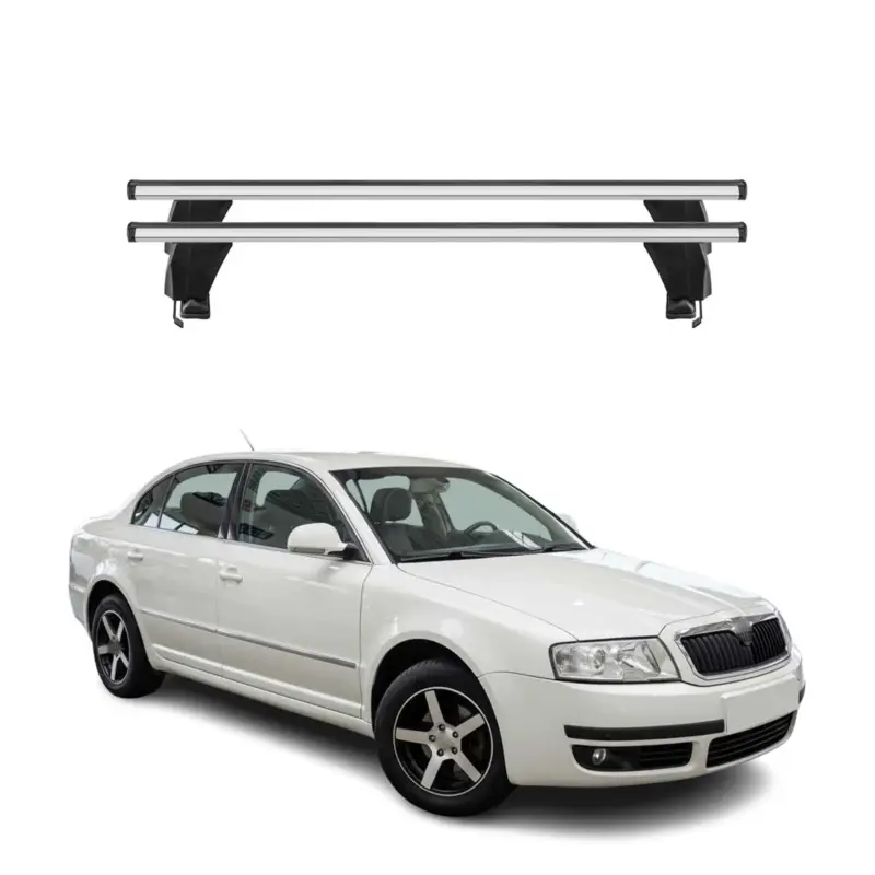 Menabo Dachträger Grundtäger für Skoda Superb mk1 2001-2008 50kg Alu Silber 2x Begrenztes Angebot