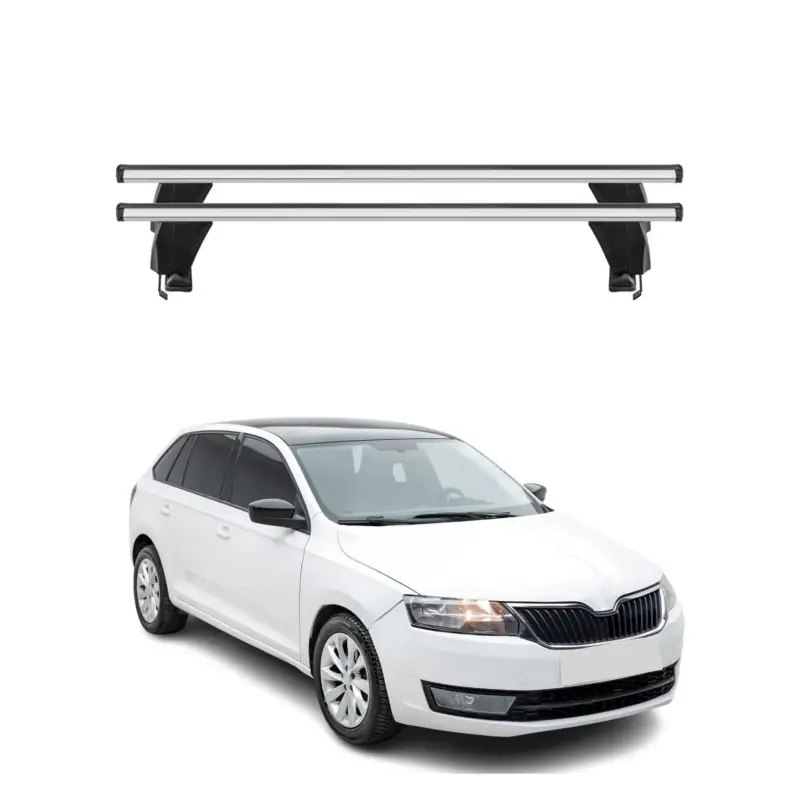 Sichere Zahlung Menabo Dachträger Grundtäger für Skoda Rapid Spaceback 2013-2019 50kg Alu Silber