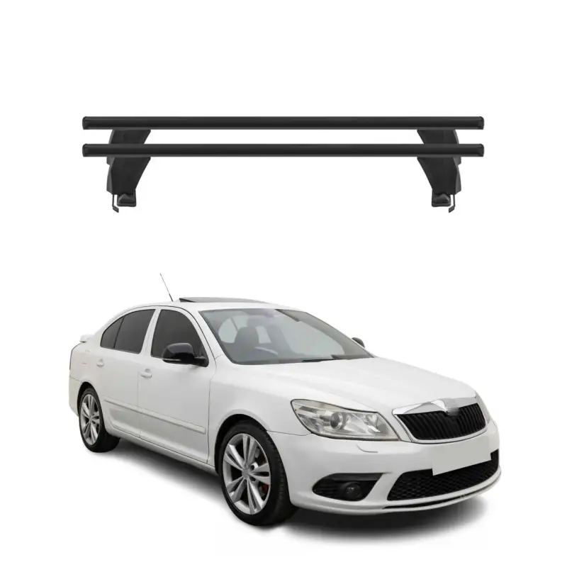 Menabo Dachträger für Skoda Octavia mk2 2008-2013 FL 5tür 50kg Alu Schwarz 2x Top-Angebot