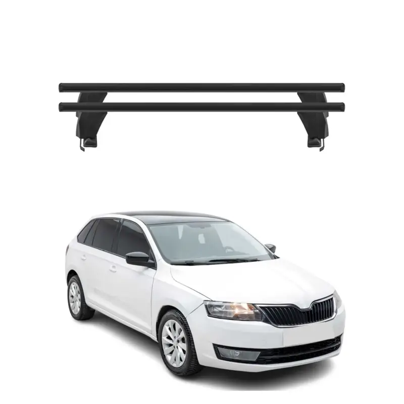 Menabo Dachträger Grundtäger für Skoda Rapid Spaceback 2013-2019 50kg Schwarz 2x Top-Preis