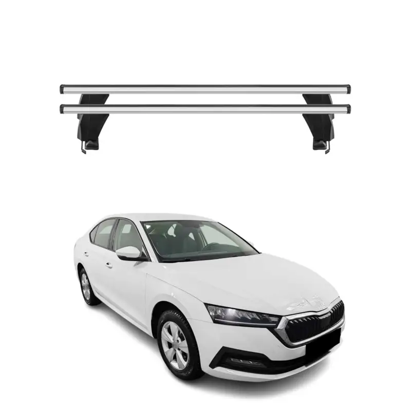 Kracherpreis Menabo Dachträger Grundtäger für Skoda Octavia mk4 2020-2026 50kg Alu Silber 2x