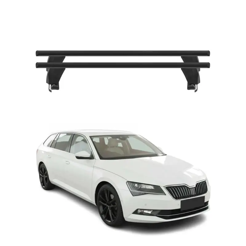 Mega-Angebot Menabo Dachträger für Skoda Superb mk3 Kombi 2015-2019 Pre-FL 50kg Alu Schwarz