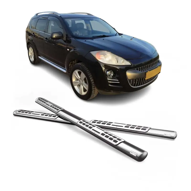 Edelstahl Seitenschweller Schwellerrohre für Peugeot 4007 2008-2012 Silber Neue Ware