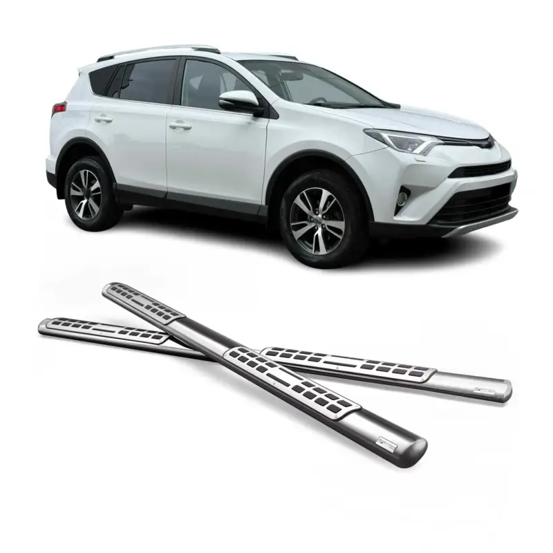 Edelstahl Seitenschweller Schwellerrohre für Toyota RAV4 XA40 2013-2015 Silber Abverkauf