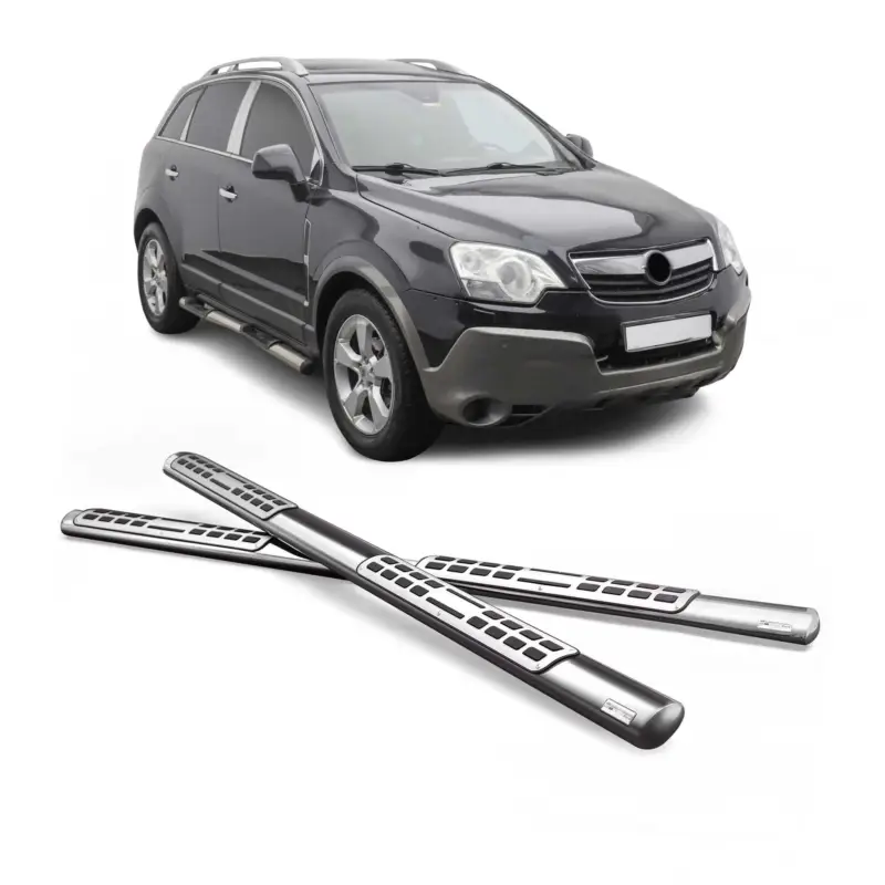 Schneller Versand Edelstahl Seitenschweller Schwellerrohre für Opel Antara 2007-2011 Silber