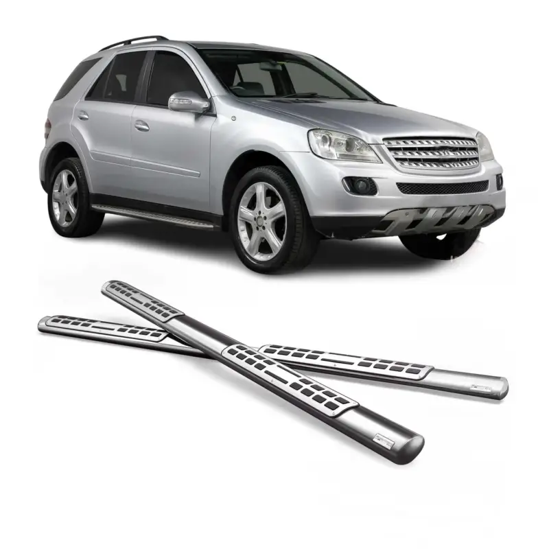 Sonderangebot Edelstahl Seitenschweller Schwellerrohre für Mercedes ML 2005-2008 Silber