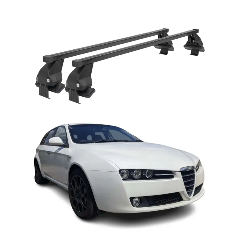 Versand Am Gleichen Tag Menabo Dachträger für Alfa Romeo 159 Sportwagon 2005-2011 50kg Stahl Schwarz 2x