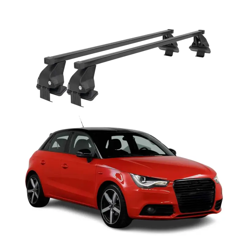 Wochenendangebot Menabo Dachträger für Audi A1 8XA Sportback 5tür 2012-2018 50kg Stahl Schwarz 2x