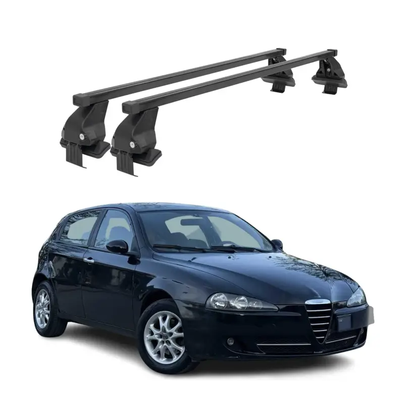 Beliebt Menabo Dachträger Grundtäger für Alfa Romeo 147 3tür 2000-2010 50kg Schwarz 2x