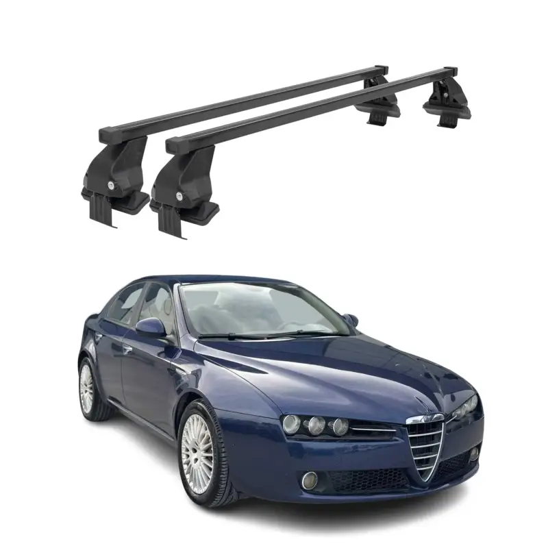 Menabo Dachträger Grundtäger für Alfa Romeo 159 Limo 2005-2011 50kg Schwarz 2x Neu