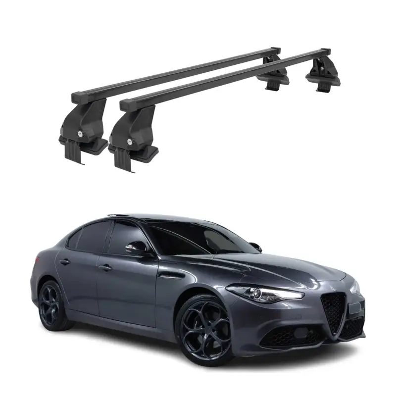 Kracherpreis Menabo Dachträger Grundtäger für Alfa Romeo Giulia 2015-2026 50kg Stahl Schwarz