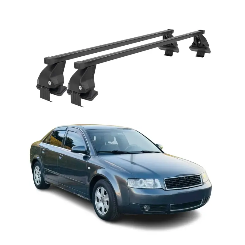 Online Kaufen Menabo Dachträger Grundtäger für Audi A4 B6 B7 Limo 2000-2008 50kg Stahl Schwarz