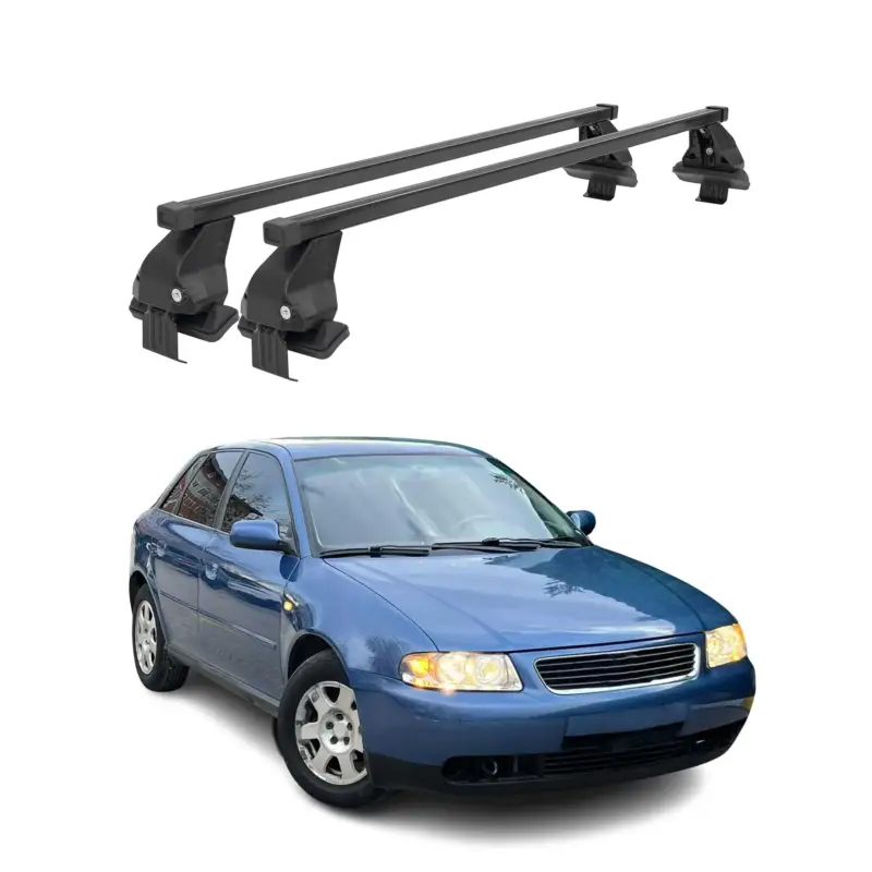 Markenprodukt Menabo Dachträger Grundtäger für Audi A3 8L1 1996-2003 5Tür 50kg Stahl Schwarz