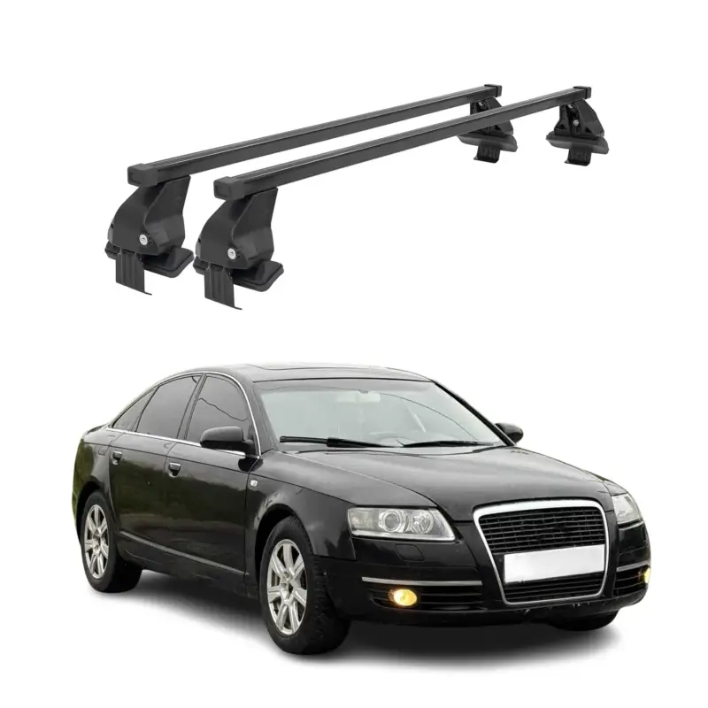 Sale Menabo Dachträger Grundtäger für Audi A6 C6 Limo 2004-2011 50kg Stahl Schwarz 2x