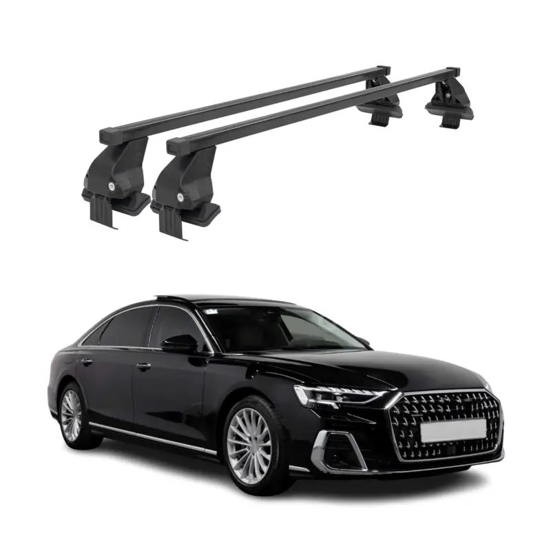 Menabo Dachträger Grundtäger für Audi A8 Limo 2018-2026 50kg Stahl Schwarz 2 tlg Heißes Angebot