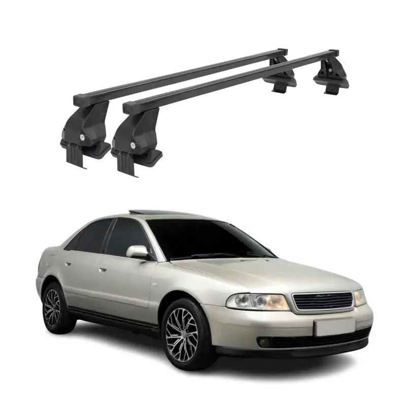 Menabo Dachträger Grundtäger für Audi A4 B5 Limo 1995-2001 50kg Stahl Schwarz 2x Aktuell