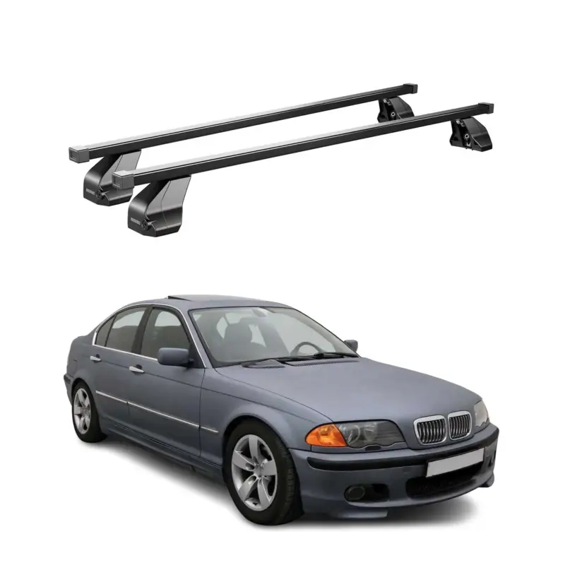 Versand Am Gleichen Tag Menabo Dachträger Grundtäger für BMW 3er E46 Limo 1998-2007 75kg Stahl Schwarz