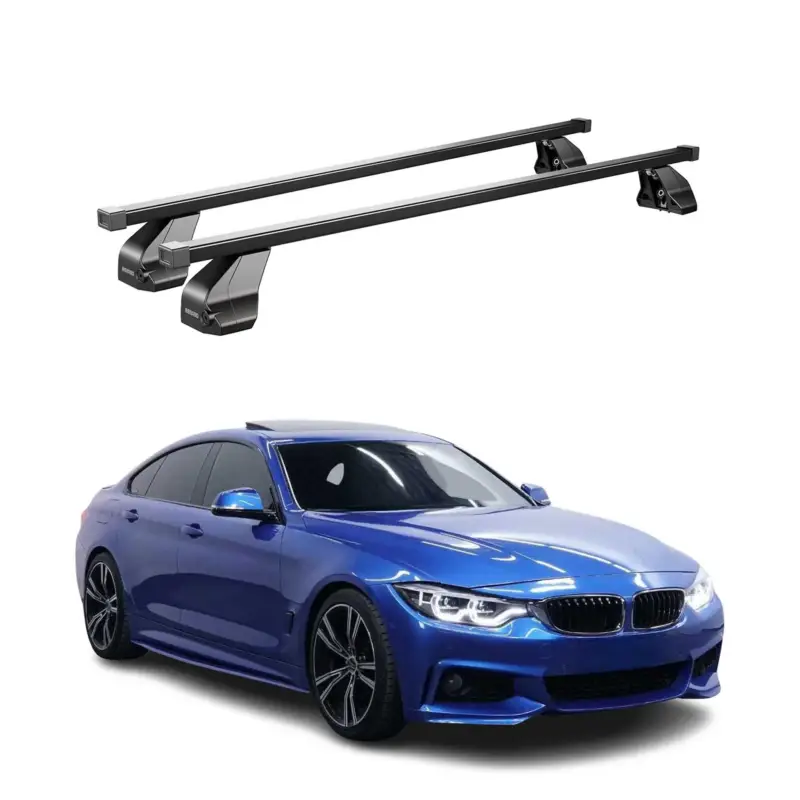 Menabo Dachträger für BMW 4er F36 Gran Coupe 2014-2020 75kg Stahl Schwarz 2x Wochenendangebot