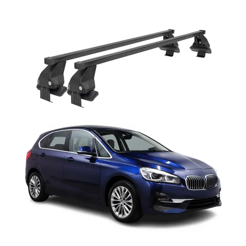 Billig Menabo Dachträger für BMW 2 Active Tourer F45 2014-2021 50kg Stahl Schwarz 2x