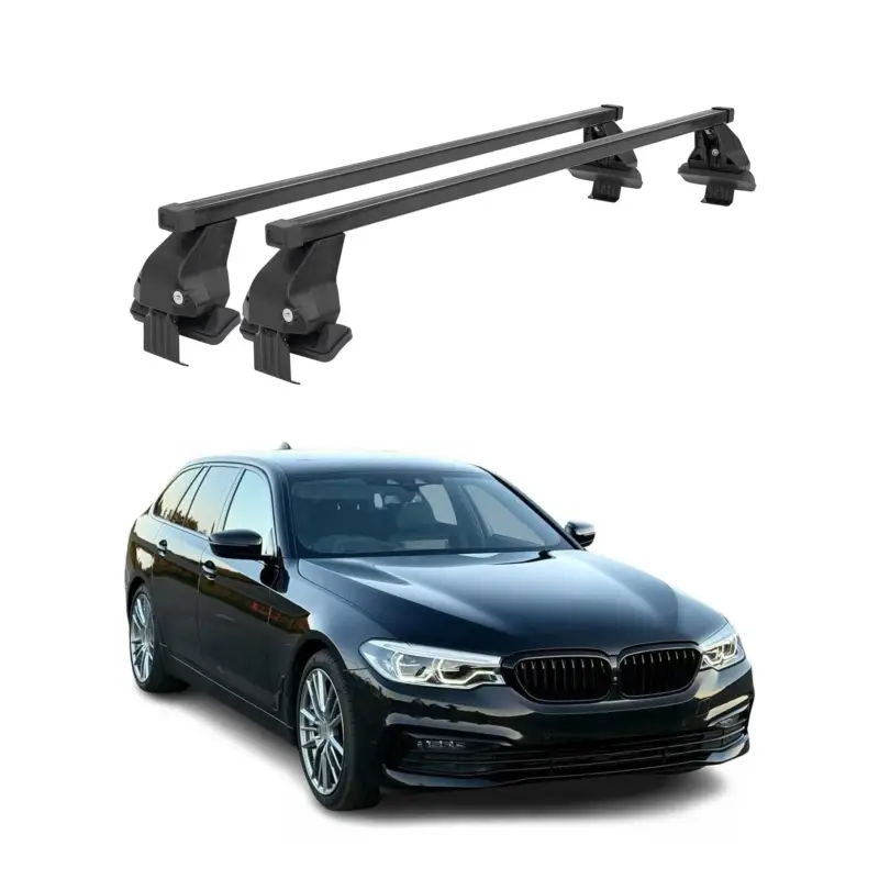 Menabo Dachträger Grundtäger für BMW 5er Touring G31 2017-2023 50kg Schwarz 2x Schneller Versand