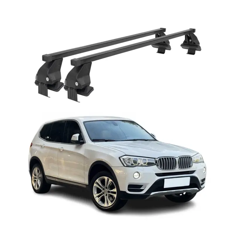 Menabo Dachträger Grundtäger für BMW X3 F25 2010-2017 50kg Stahl Schwarz 2 tlg Ausverkauf