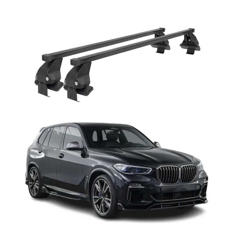 Sonderaktion Menabo Dachträger Grundtäger für BMW X5 G05 2019-2026 50kg Stahl Schwarz 2 tlg
