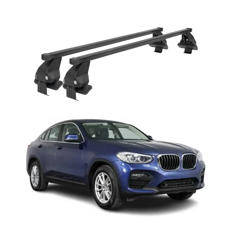 Top-Seller Menabo Dachträger Grundtäger für BMW X4 G02 2018-2025 50kg Stahl Schwarz 2 tlg