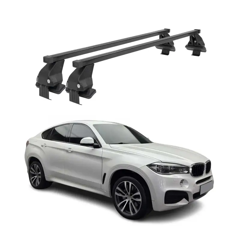 Menabo Dachträger Grundtäger für BMW X6 F16 F86 2014-2019 50kg Stahl Schwarz 2x Top-Preis
