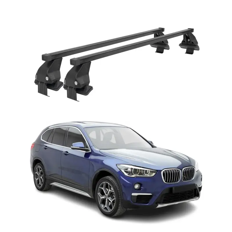 Menabo Dachträger Grundtäger für BMW X1 F48 2015-2022 50kg Stahl Schwarz 2 tlg Versand Am Gleichen Tag