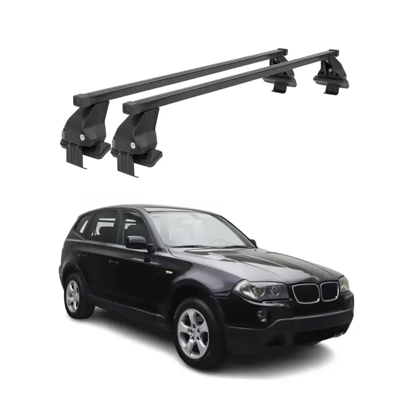 Menabo Dachträger Grundtäger für BMW X3 E83 2003-2010 50kg Stahl Schwarz 2 tlg Preisreduziert