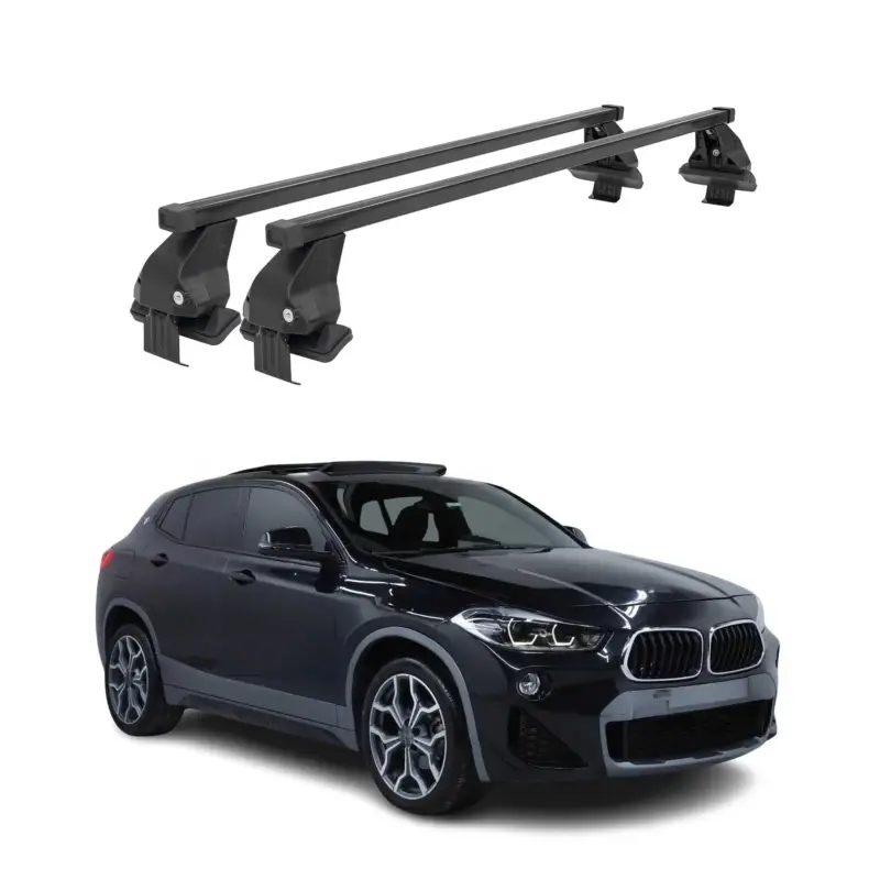 Menabo Dachträger Grundtäger für BMW X2 F39 2018-2023 50kg Stahl Schwarz 2 tlg Preis Gesenkt