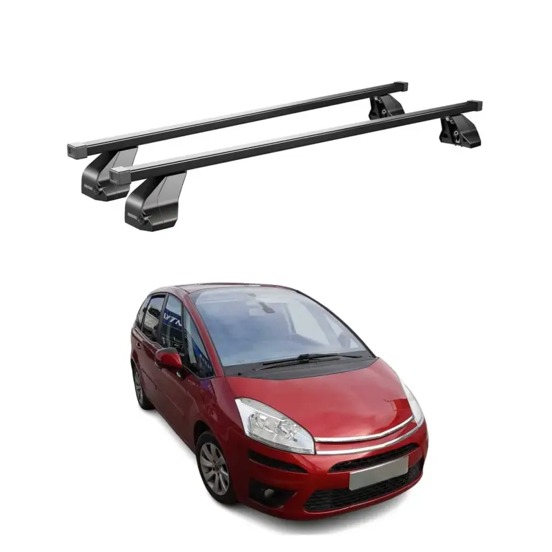 Menabo Dachträger Grundtäger für Citroen C4 Picasso 2006-2013 75kg Stahl Schwarz Beliebt