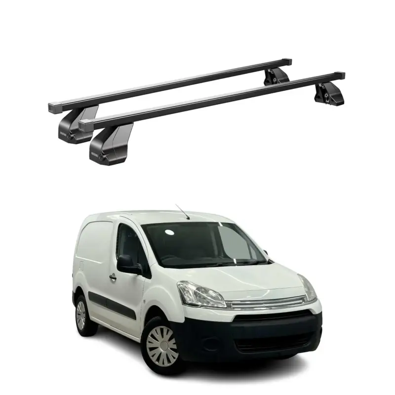 Menabo Dachträger Grundtäger für Citroen Berlingo 2008-2018 75kg Stahl Schwarz Garantierte Lieferung
