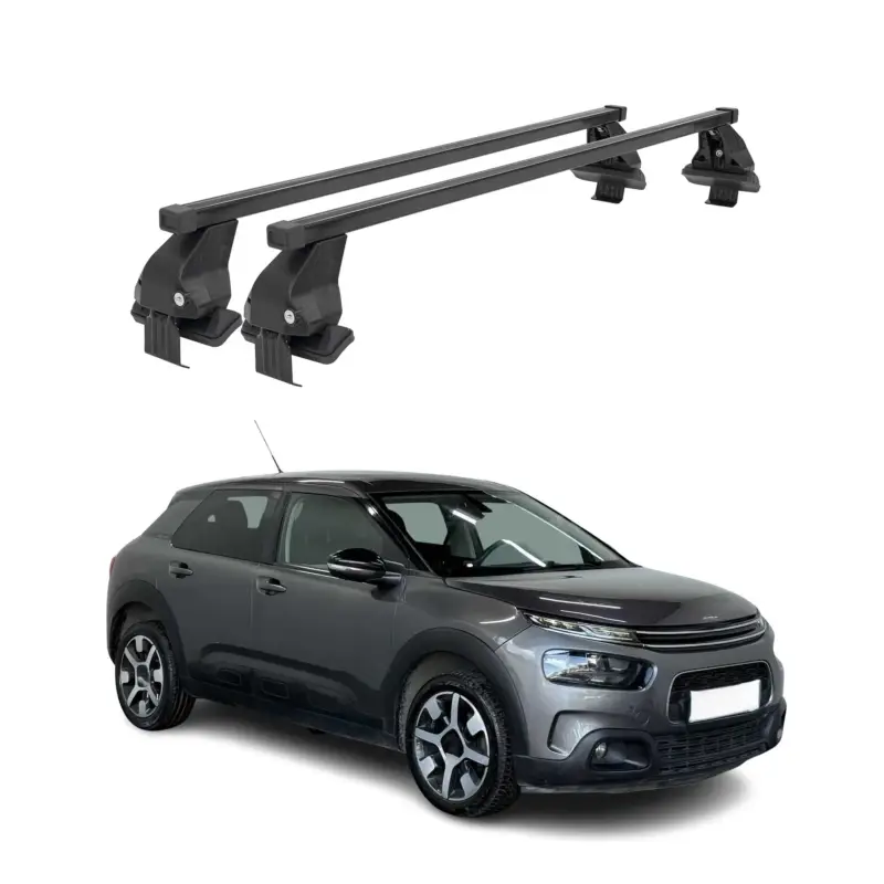 Must-Have Menabo Dachträger Grundtäger für Citroen C4 Cactus 2018-2024 50kg Stahl Schwarz