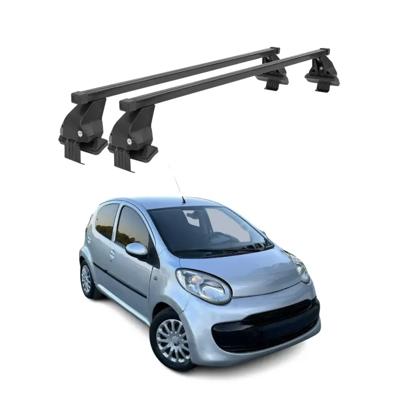 Menabo Dachträger Grundtäger für Citroen C1 2005-2022 50kg Stahl Schwarz 2 tlg Neu Im Sortiment