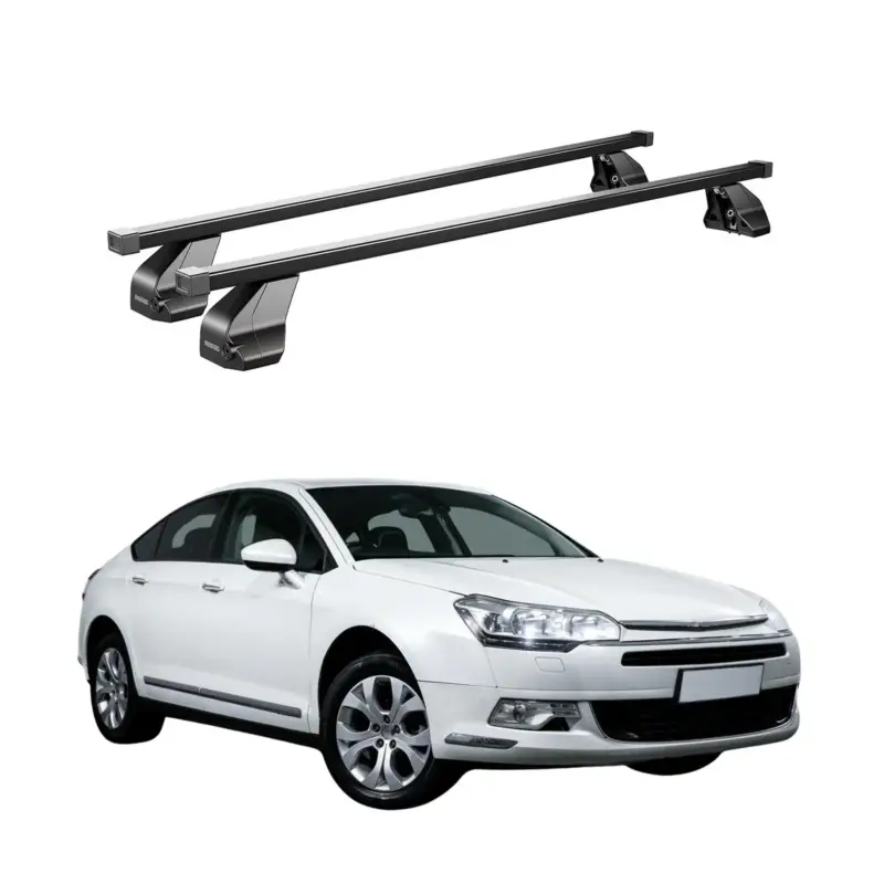 Neu Menabo Dachträger Grundtäger für Citroen C5 2007-2017 75kg Stahl Schwarz 2 tlg