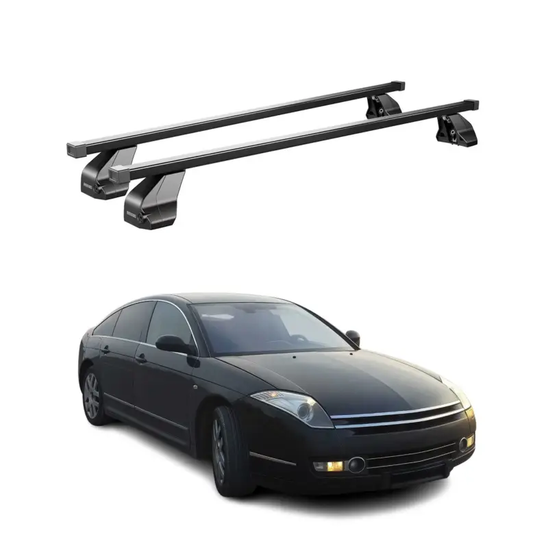 Preisreduziert Menabo Dachträger Grundtäger für Citroen C6 2005-2012 75kg Stahl Schwarz 2 tlg