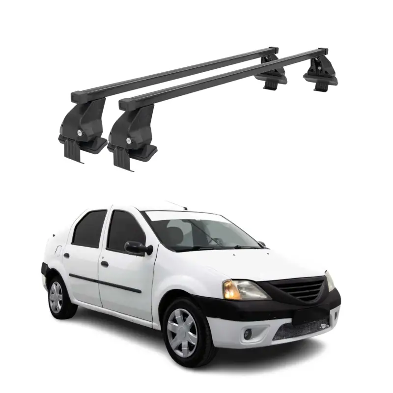 Letzte Chance Menabo Dachträger Grundtäger für Dacia Logan mk1 2004-2012 50kg Stahl Schwarz 2x