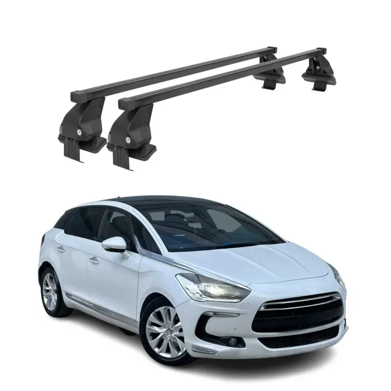 Aktuell Menabo Dachträger Grundtäger für Citroen DS5 2011-2015 50kg Stahl Schwarz 2 tlg
