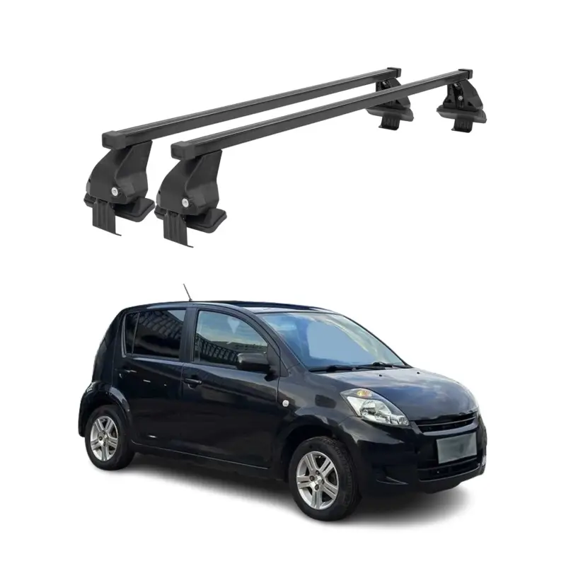 Menabo Dachträger Grundtäger für Daihatsu Sirion M300 2005-2010 50kg Schwarz 2x Finale Aktion