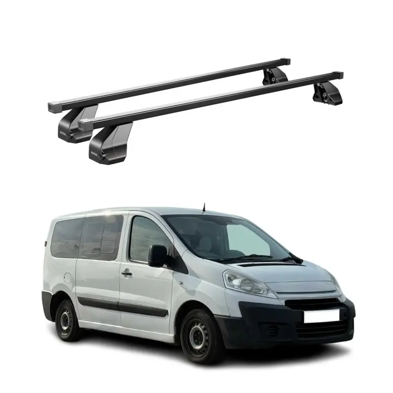 Menabo Dachträger Grundtäger für Citroen Jumpy 2007-2016 75kg Stahl Schwarz 2x Geprüft