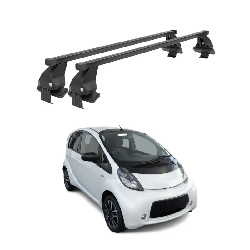 Menabo Dachträger Grundtäger für Citroen C-Zero 2010-2020 50kg Stahl Schwarz 2x Sonderangebot