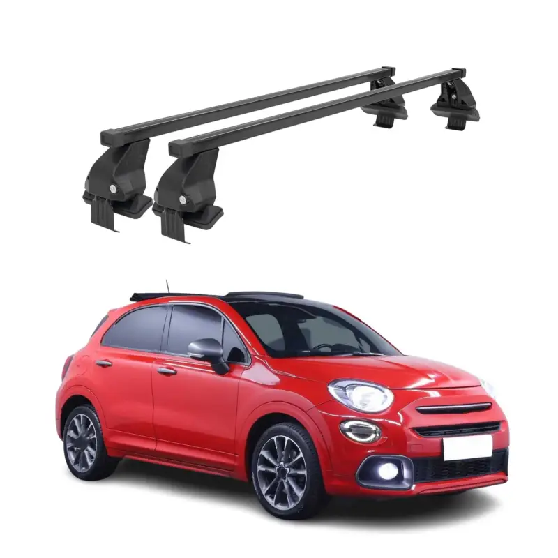 Menabo Dachträger Grundtäger für Fiat 500X 2014-2024 50kg Stahl Schwarz 2 tlg Kracherpreis